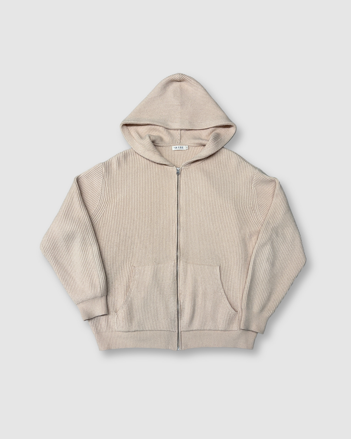 Pre Order the Ribbed Knit Zip-Up Sweatshirt